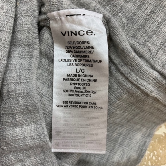 Vince Ribbed Open Front Wool Blend Cardigan - Picture 8 of 9